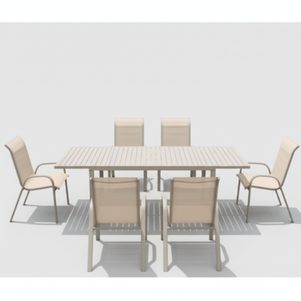 Large Outdoor Dining Set with Aluminum Frame