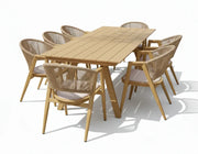 8-Seater Outdoor Dining Set - Aluminum Frame with WPC Table & Cushioned Chairs - The Outdoor Furniture Market 