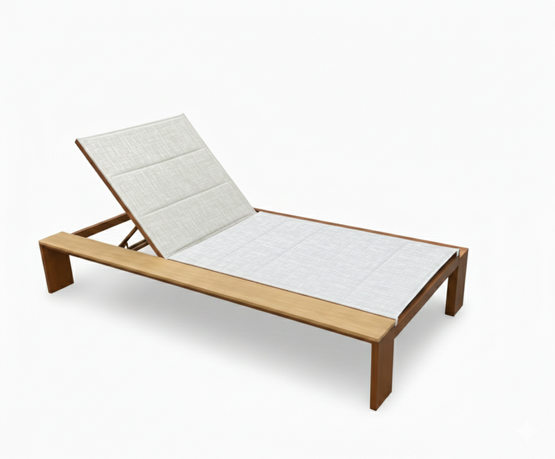 Sun loungers - Aluminum Frame with Cushioned Padding, 200x80cm - The Outdoor Furniture Market 