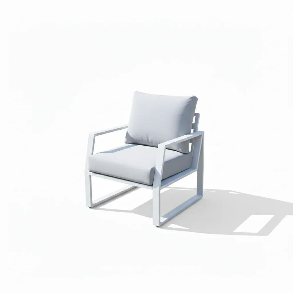 7-Seater Aluminium Outdoor Garden Sofa Set with Cushions & Table | White, Black & Beige