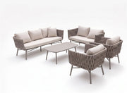 Aluminium Rope Outdoor Sofa Set with Table | 5 & 7 Seater