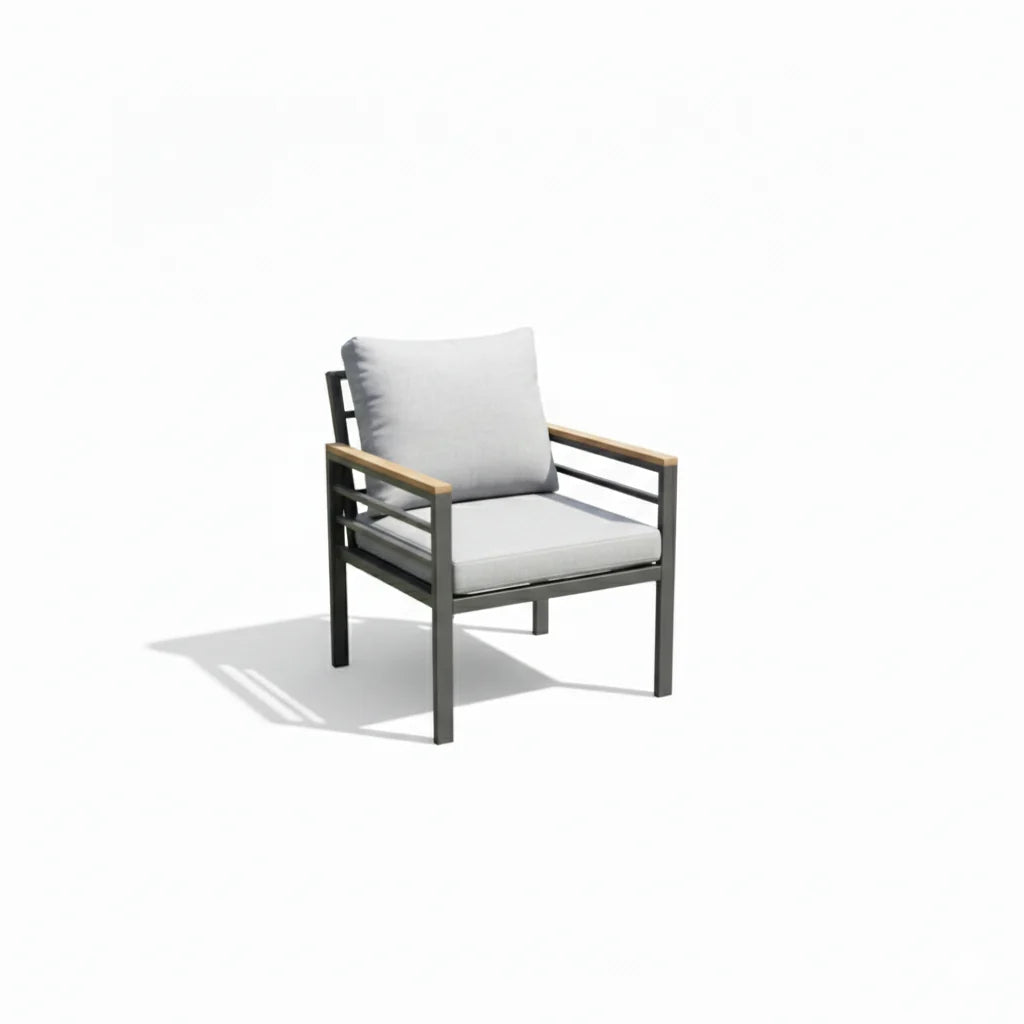 Durable aluminum outdoor sofa set with waterproof cushions, stylish seating from The Outdoor Furniture Market.