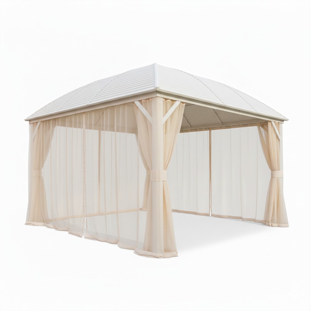 Doom Shape Aluminum Gazebo (3x4m) -White