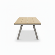 Modern outdoor dining table by Casa Fiora, made of aluminium and WPC with sleek, contemporary design for outdoor spaces.