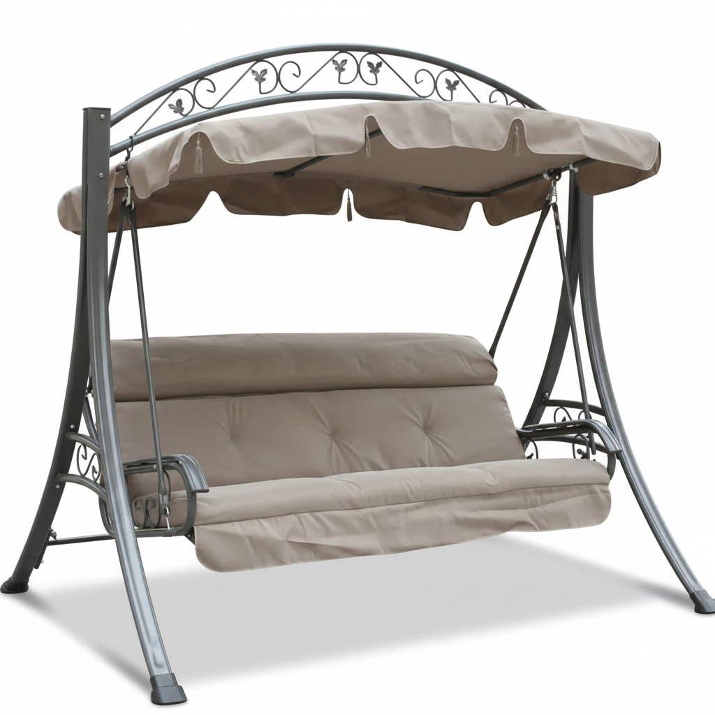 3-Seater Outdoor Swing with Cushion
