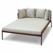 Serenity Double Daybed with Wood-Finish Aluminum Frame & Off-White Cushions