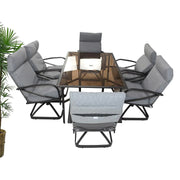 Aluminum 6-Seater Garden Dining Table Set - The Outdoor Furniture Market 