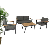 Casa Fiora Aluminum 4 Seater Outdoor Lounge Sofa Set