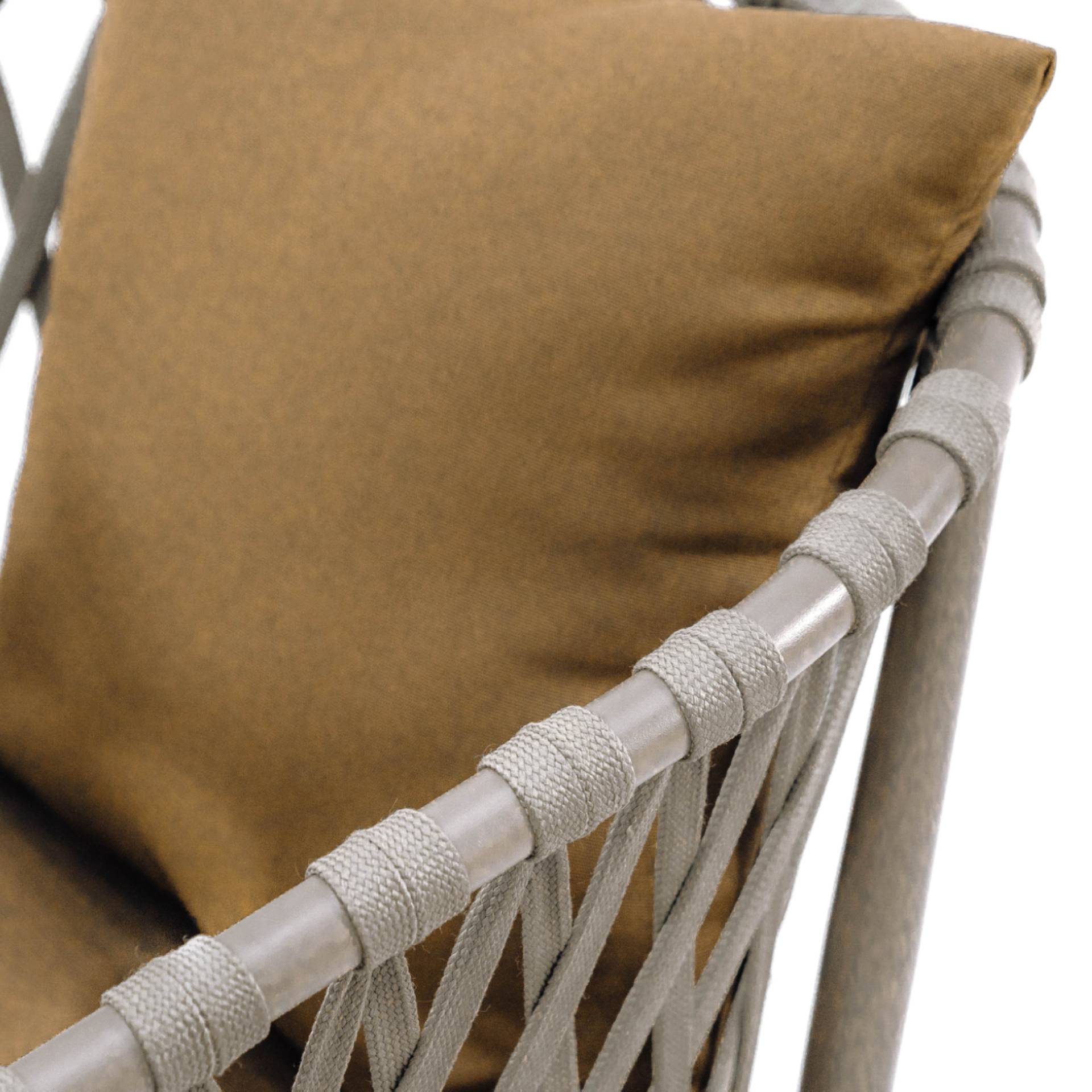 Comfort Aluminium Rope Patio Chair-Khaki