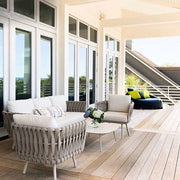 Casa Fiora Weaving Rope Aluminum Outdoor Sofa Set - 5 Seater