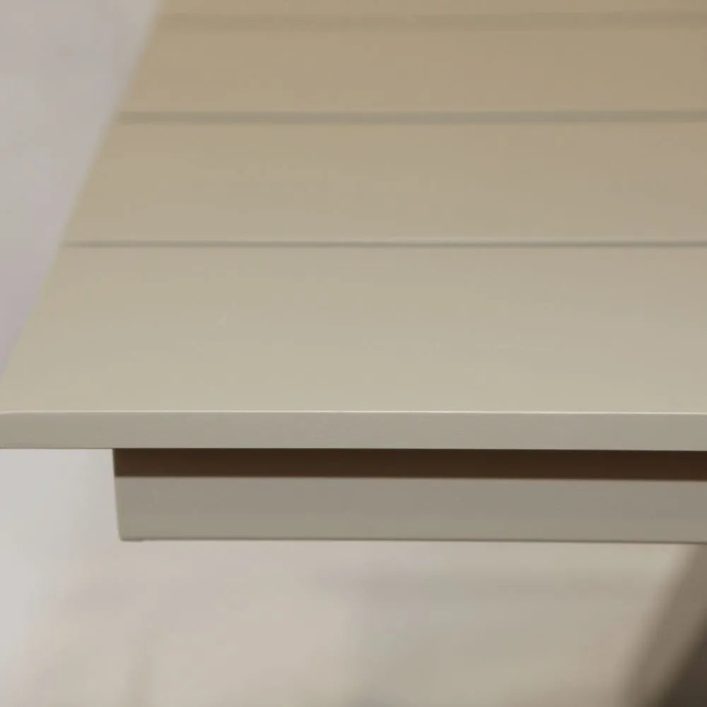 Casa Fiora LuxeLine aluminum rectangular garden dining table with 8 seats, featuring a modern design and sturdy construction.