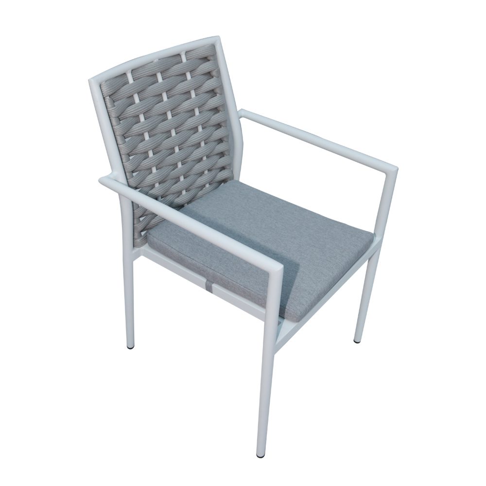 Casa Fiora Aluminum Frame & Rope Dining Chairs