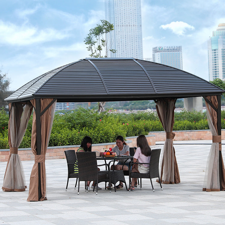 Modern Aluminium Gazebo 3×4m – with Curtains & Mosquito Net