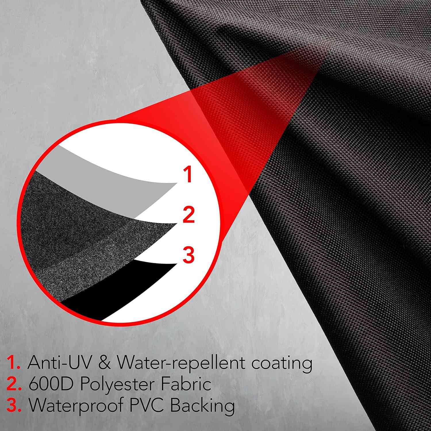 Heavy Duty BBQ Grill Cover for Outdoor Grill, 58 Inch – Waterproof, Weather Resistant, UV & Fade Resistant with Adjustable Straps – Gas Grill Cover for Weber, Genesis, Charbroil, etc. Black