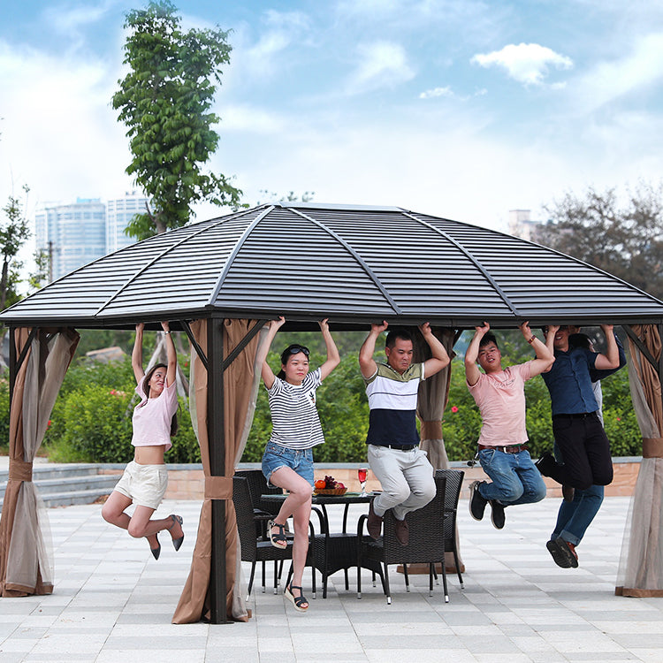 Modern Aluminium Gazebo 3×4m – with Curtains & Mosquito Net