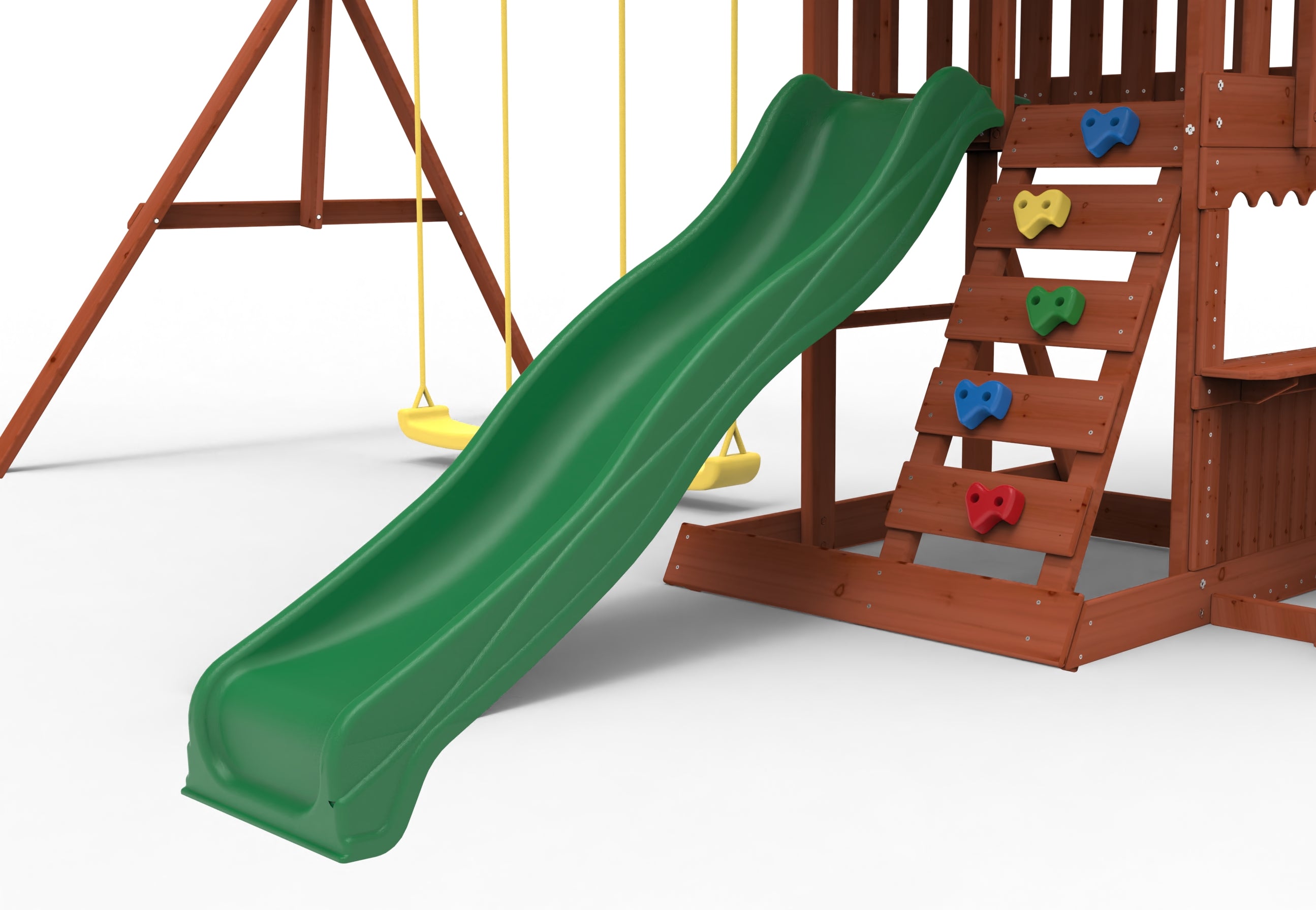 Kiddoro Mighty Jungle Gym outdoor swing set for kids with colorful slides and climbing features, ideal for outdoor play.