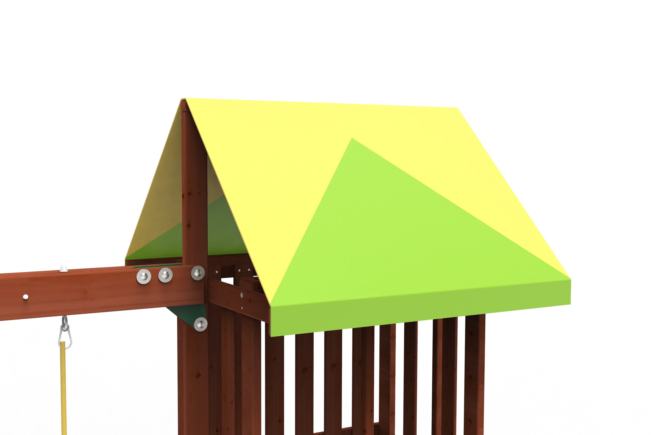 Kiddoro Mighty Jungle Gym outdoor kids swing set with colorful swings and climbing features in a backyard setting