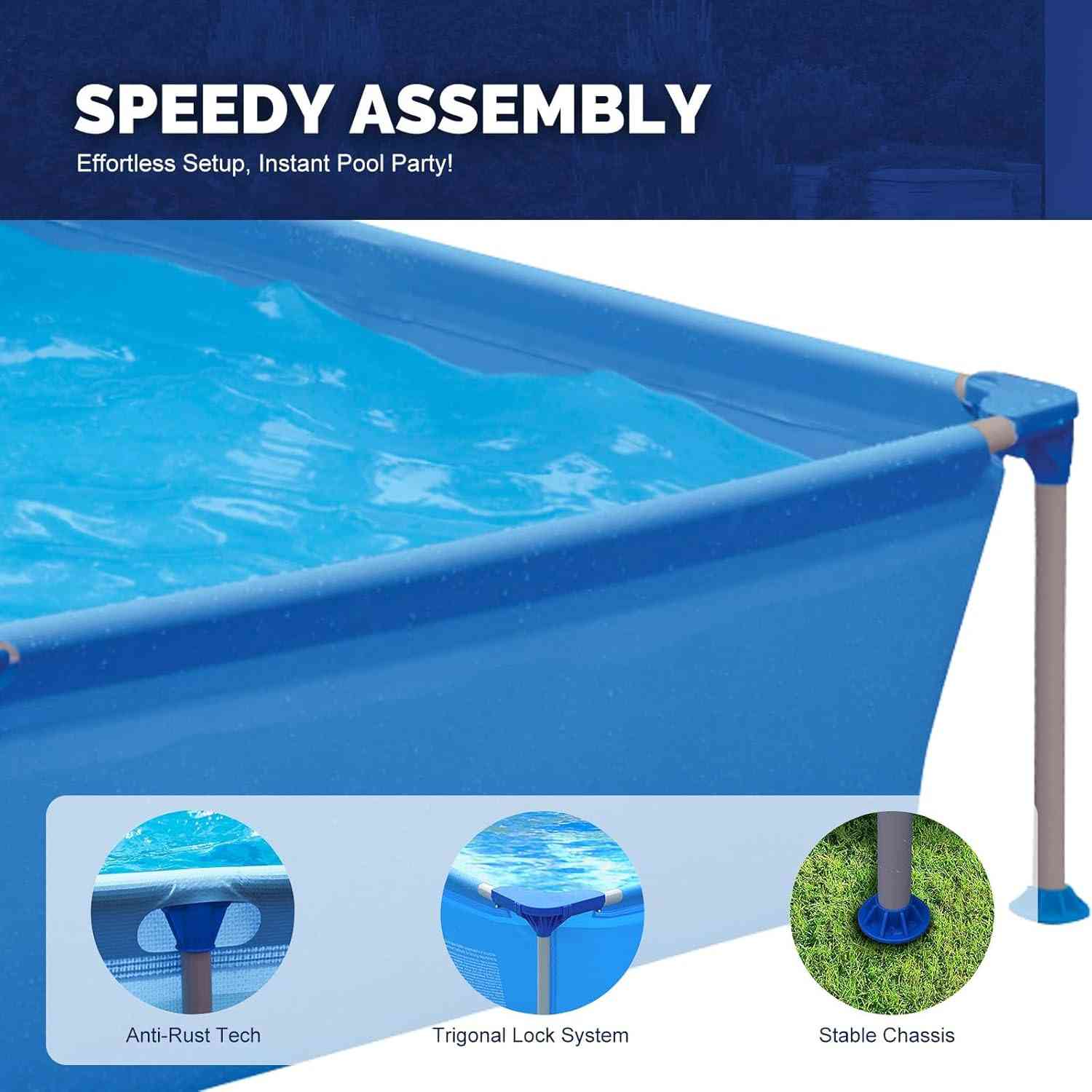 Autoysur Extra Large Inflatable Pool 390cm - Premium Family Pool with Pump & Slide - The Outdoor Furniture Market 