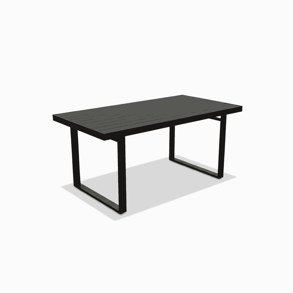 Black 7-seater outdoor sofa set with plush cushions and aluminum frame from The Outdoor Furniture Market.
