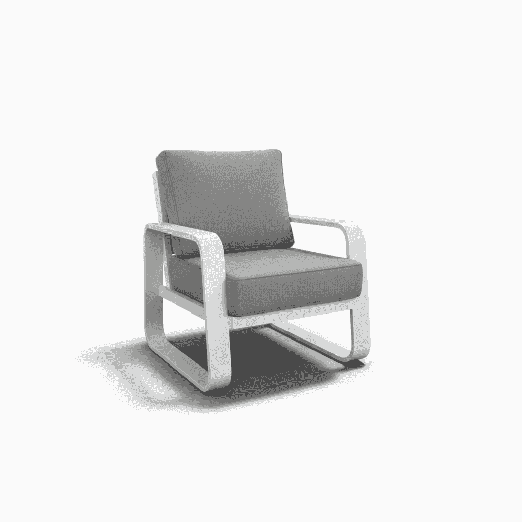 Modern 5-piece white aluminum patio sofa set with waterproof cushions, featuring sleek design and comfortable seating for outdoor use.