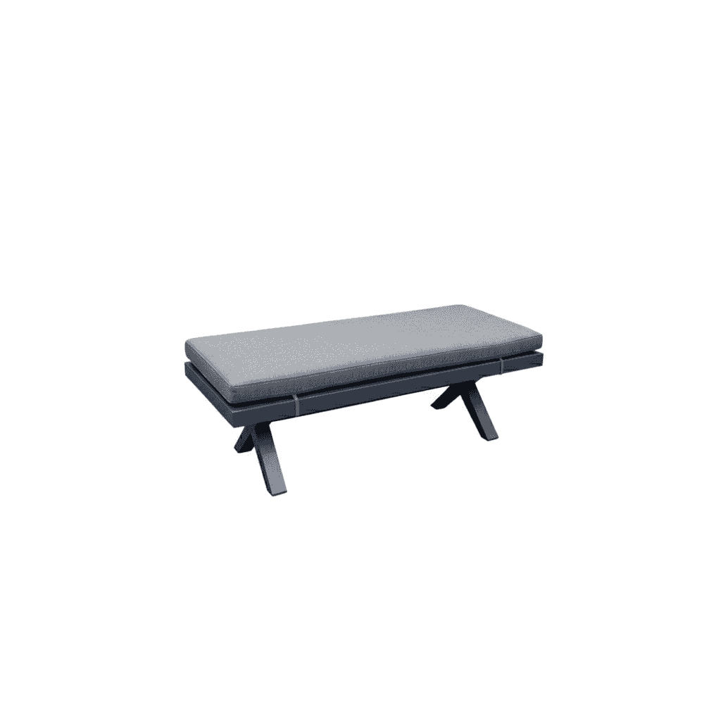 Modern 9-seater outdoor lounge sofa set with aluminum frame, plush cushions, and a dining table by The Outdoor Furniture Market.