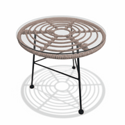 Modern glass-top accent table by The Outdoor Furniture Market with sleek, minimalist design suitable for any space.