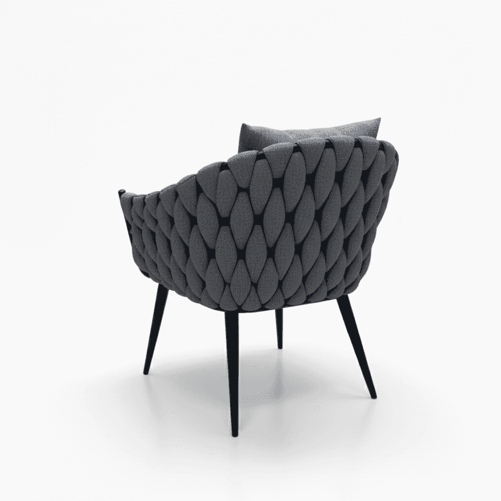 Modern grey braided armchair from The Outdoor Furniture Market, perfect for stylish dining or outdoor seating.