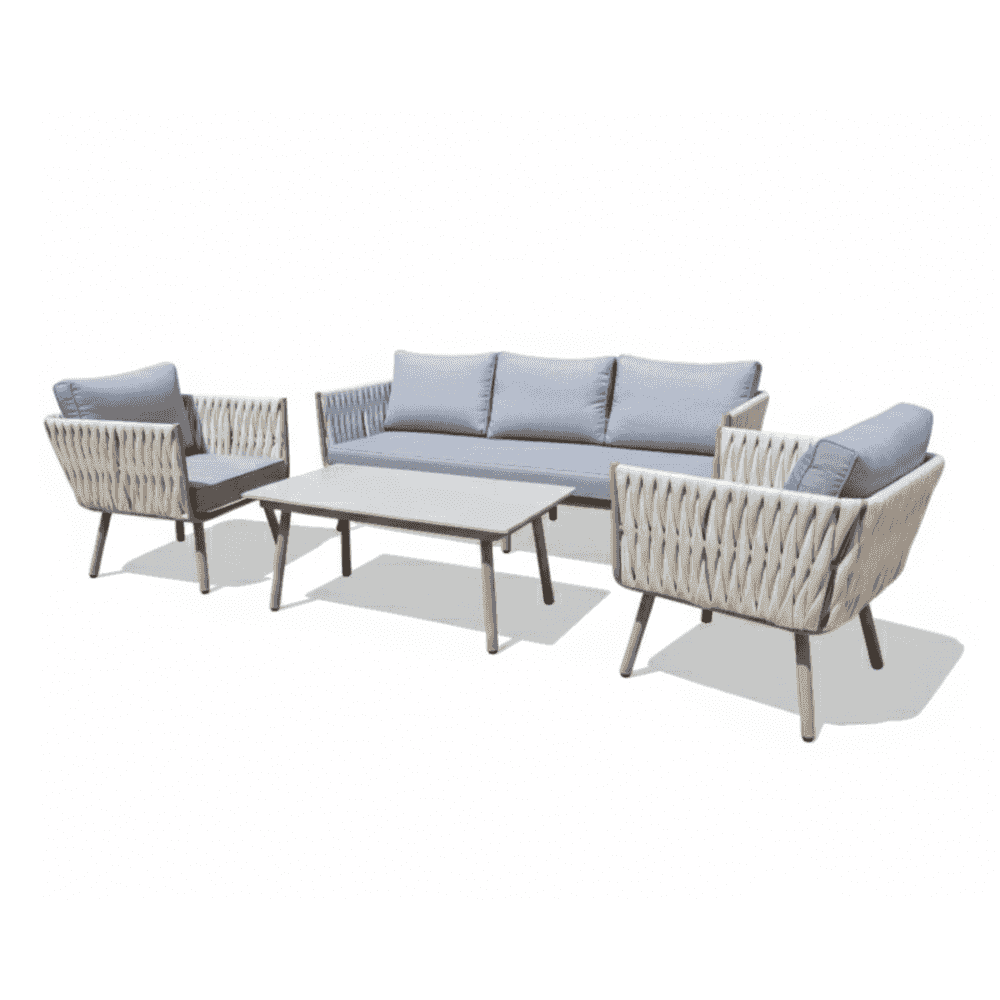 Modern outdoor lounge set by The Outdoor Furniture Market featuring a comfortable patio sofa and stylish coffee table.