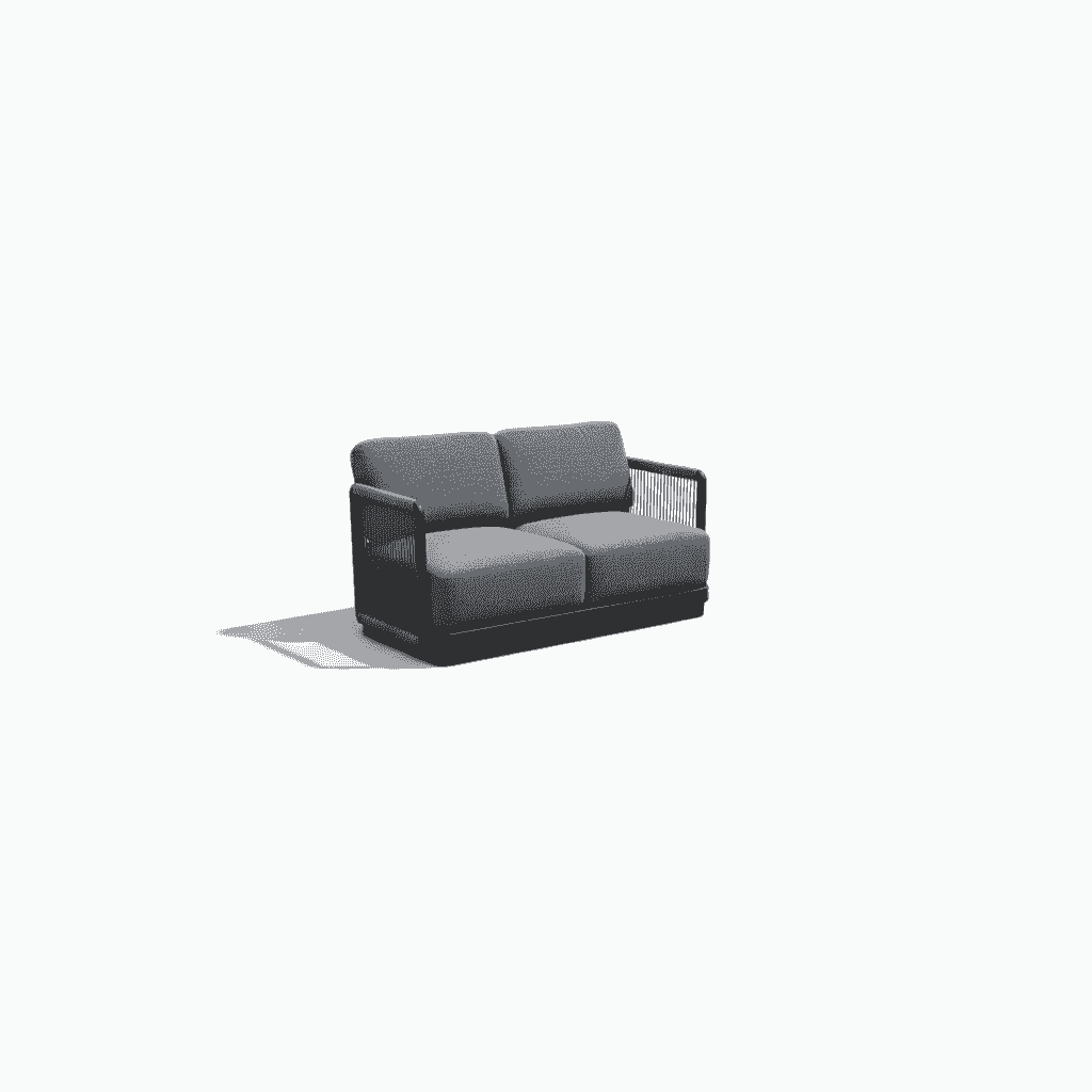 Outdoor 7-seater aluminum grey rope lounge set by , featuring comfortable seating and modern design.