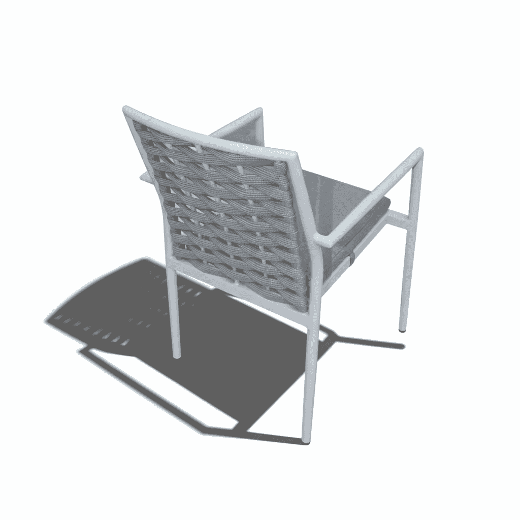 Outdoor aluminium dining set with six seats and waterproof cushions by The Outdoor Furniture Market, shown with table and chairs.