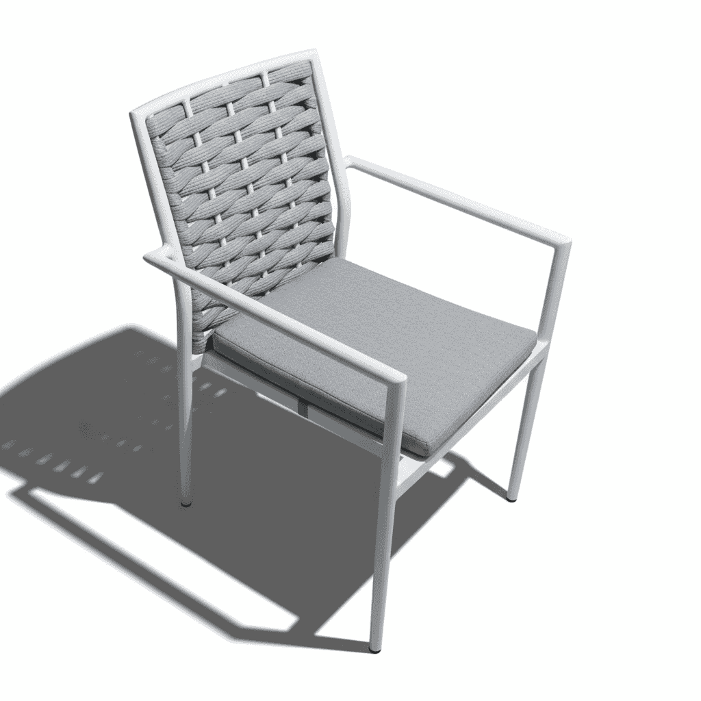 Outdoor aluminium dining set with six seats and waterproof cushions, perfect for patio dining by The Outdoor Furniture Market