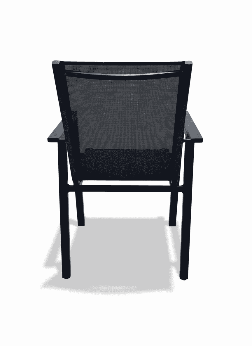 Weather-resistant outdoor aluminum dining chair by The Outdoor Furniture Market, showing a sleek, modern design with a durable frame.
