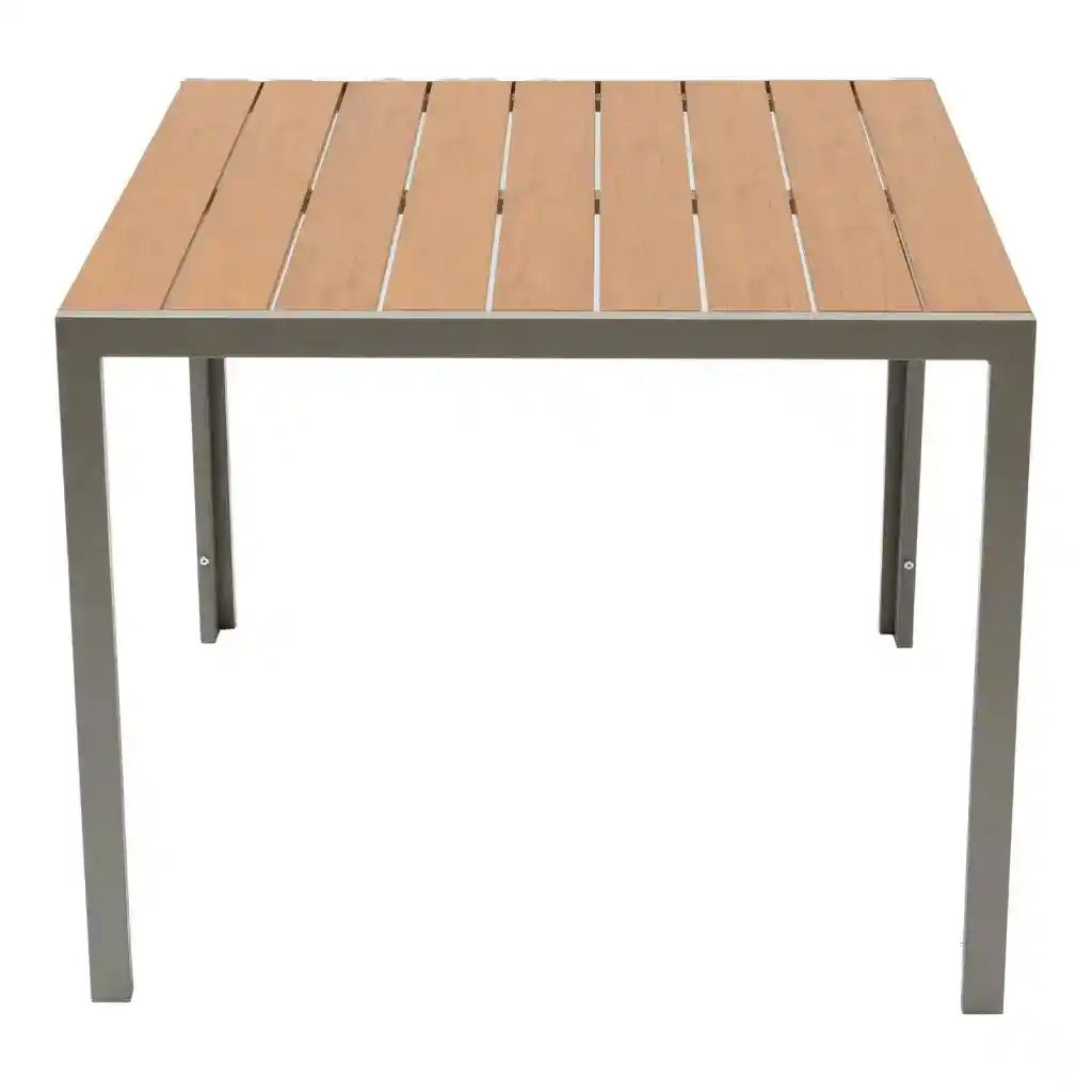 Aluminum PVC outdoor dining table from The Outdoor Furniture Market, perfect for patio and outdoor dining setups.