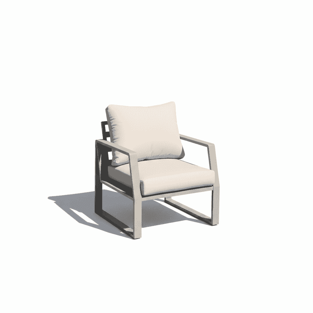Seven-seater aluminum garden sofa set in khaki from The Outdoor Furniture Market, featuring modern outdoor furniture design.