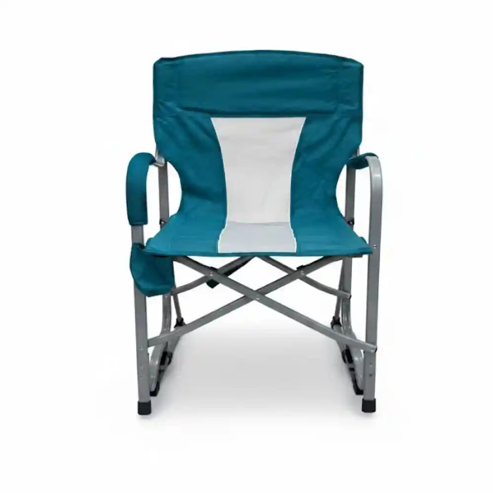 Outdoor Foldable Waterproof Camping Chair With Mesh Back And Armrests- Blue - The Outdoor Furniture Market 