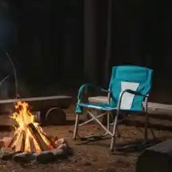 Outdoor Foldable Waterproof Camping Chair With Mesh Back And Armrests- Blue - The Outdoor Furniture Market 
