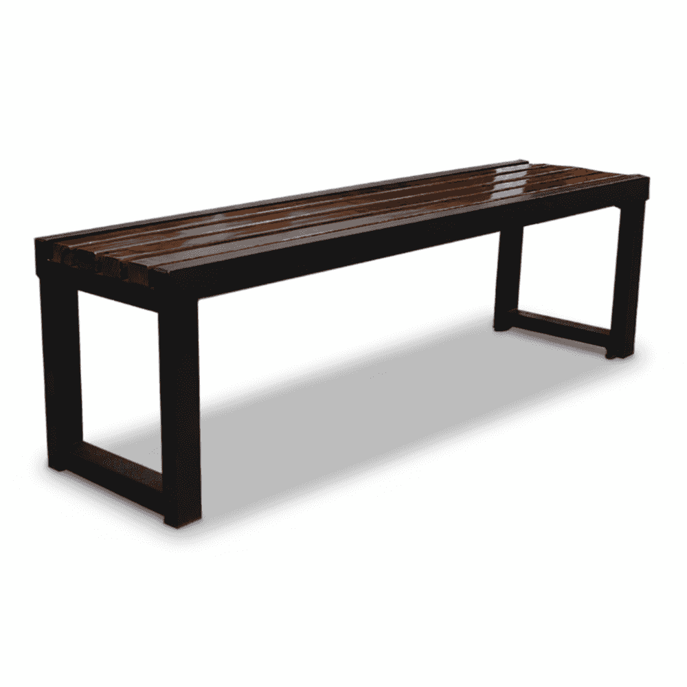 Outdoor picnic table set featuring wooden slats and a metal frame by , perfect for outdoor gatherings.
