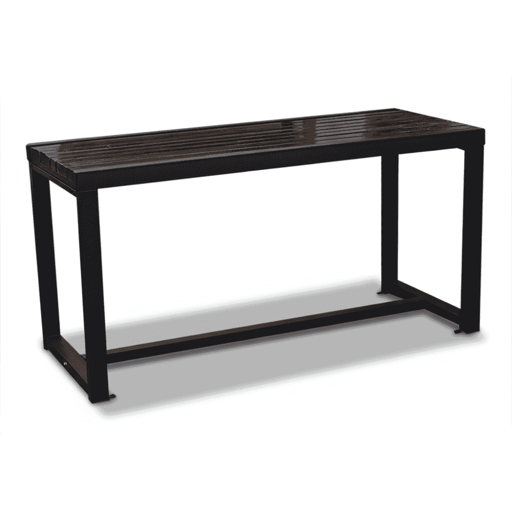 Outdoor picnic table set featuring wooden slats and a metal frame by , perfect for outdoor dining.