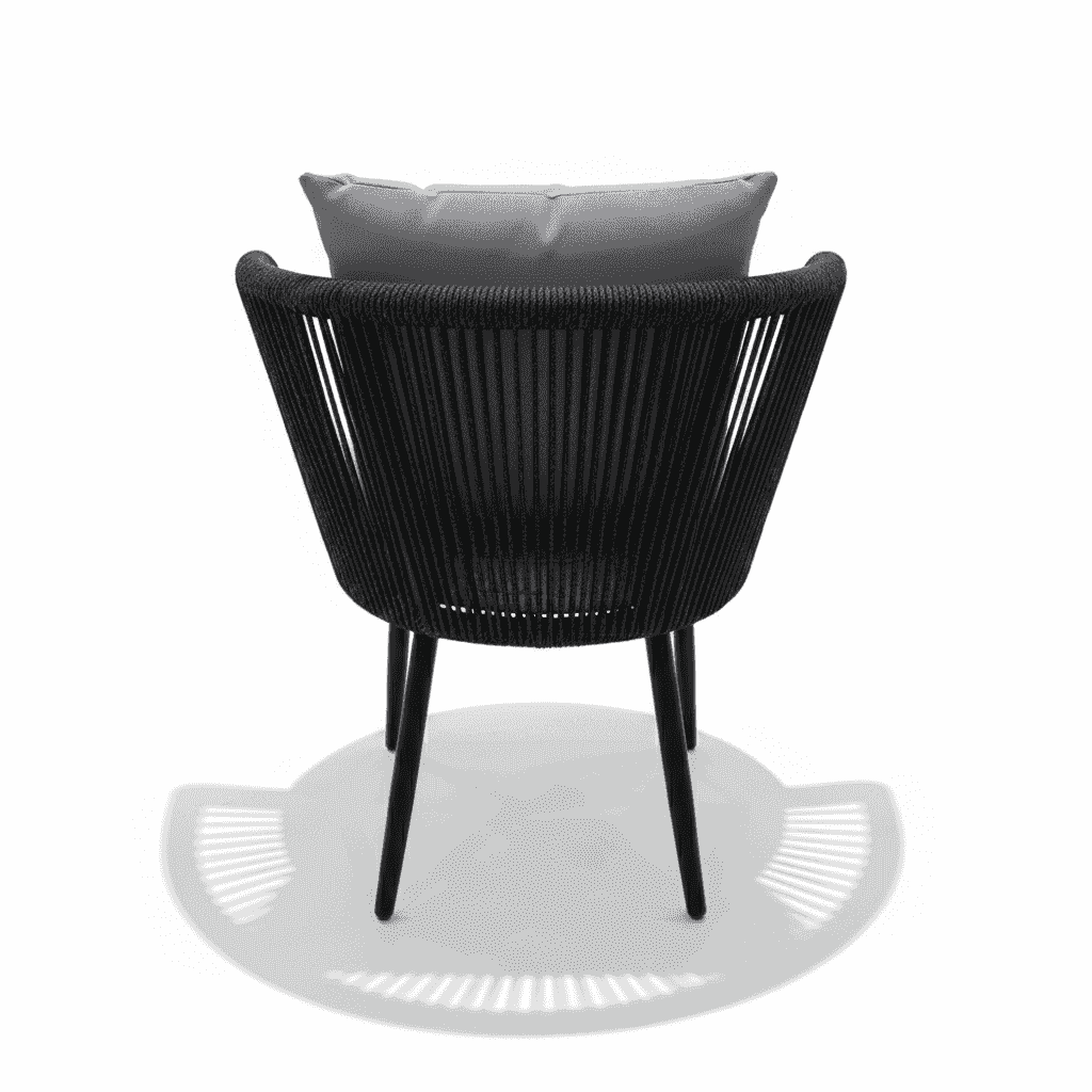 Weather-resistant outdoor rope-weave lounge chair by The Outdoor Furniture Market, featuring a modern design and comfortable seating.