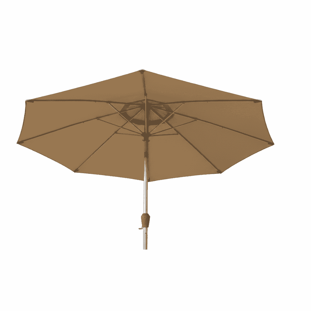 Outdoor patio umbrella with a sturdy heavy metal base, designed for outdoor use, by The Outdoor Furniture Market.