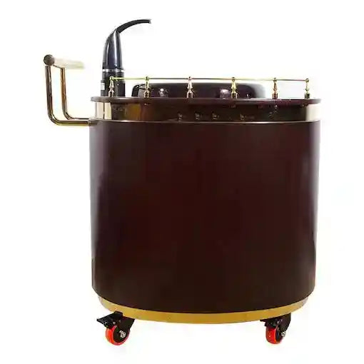 Portable hand wash sink basin with water tank and wheels, ideal for outdoor use by The Outdoor Furniture Market.