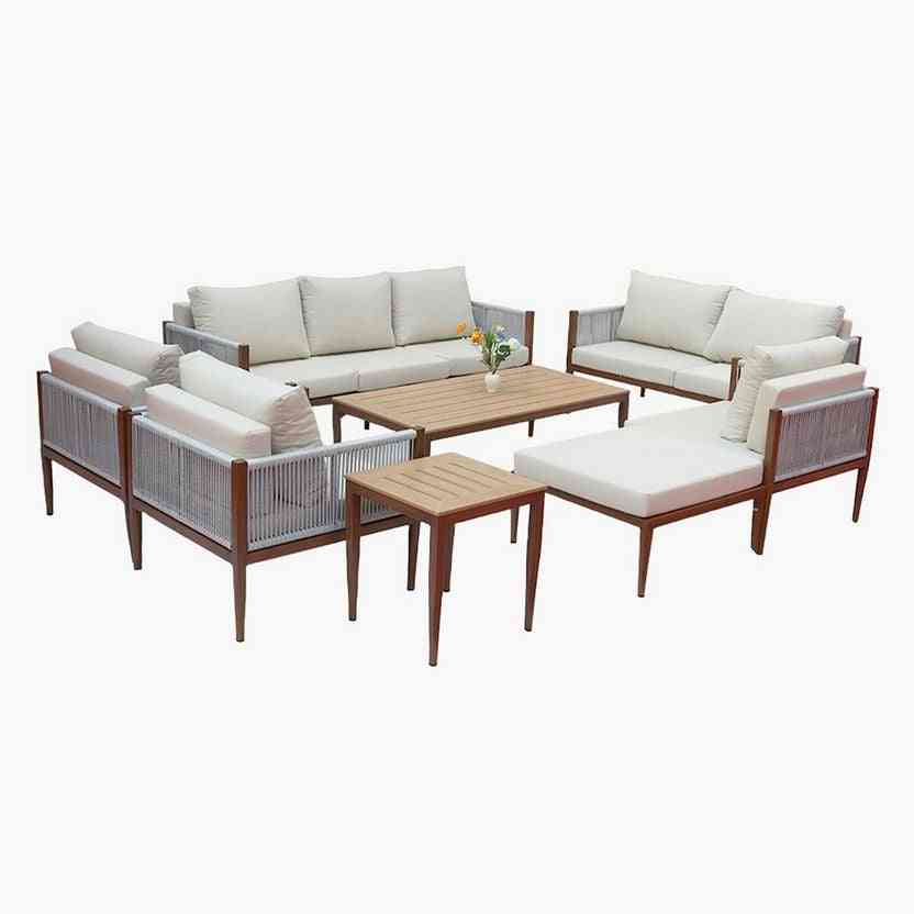 Premium 8-Seater Outdoor Garden Sofa Set, All-Weather Comfort
