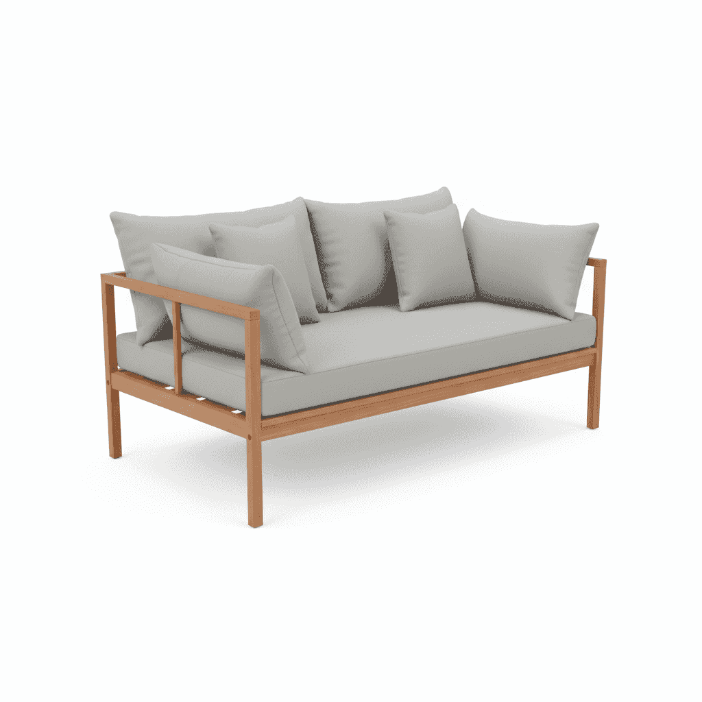 7-seater aluminum outdoor lounge sofa set with cushions from The Outdoor Furniture Market, ideal for patio relaxation.