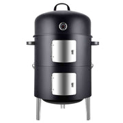 Realcook vertical charcoal smoker with multiple layers, spacious 636 sq.in outdoor grill and smoker for BBQ cooking.