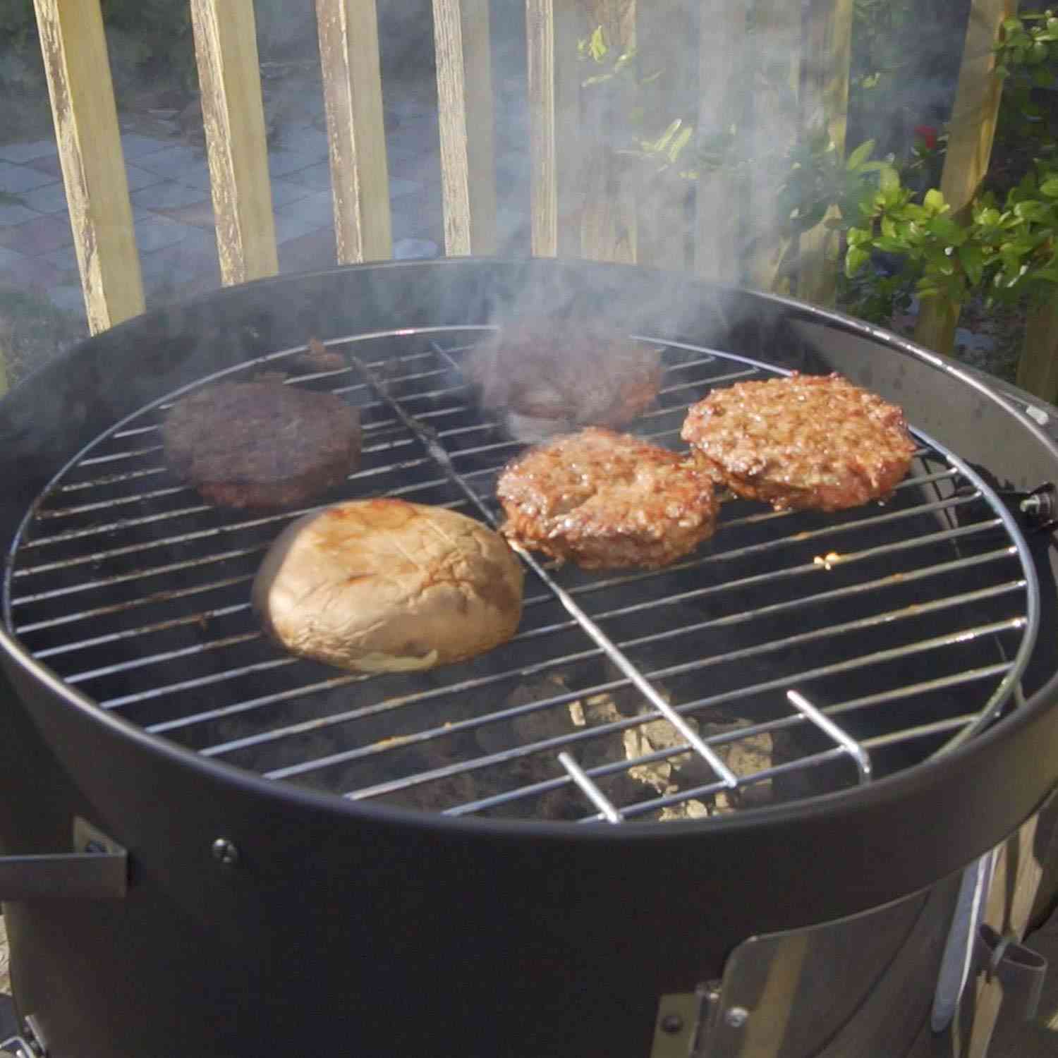 Realcook vertical charcoal smoker with multiple grill layers, 636 sq.in cooking surface, outdoor BBQ smoker for grilling and smoking.