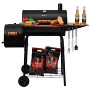 Royal Gourmet CC1830W 30-inch charcoal grill with offset smoker and 811 sq.in cooking area, ideal for outdoor grilling.