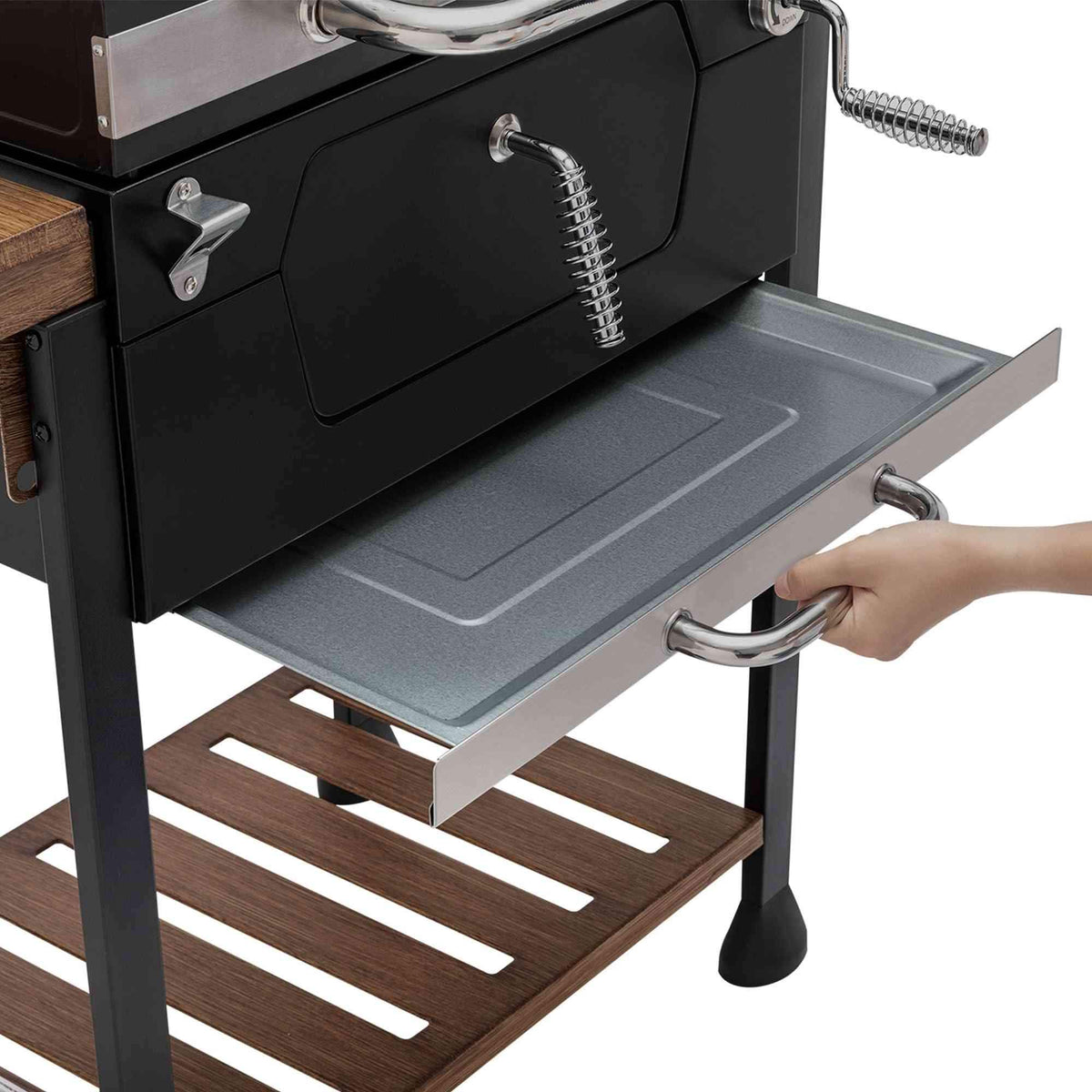 Royal Gourmet CD1824M 24-inch charcoal outdoor grill with folding side trays and sturdy metal construction.