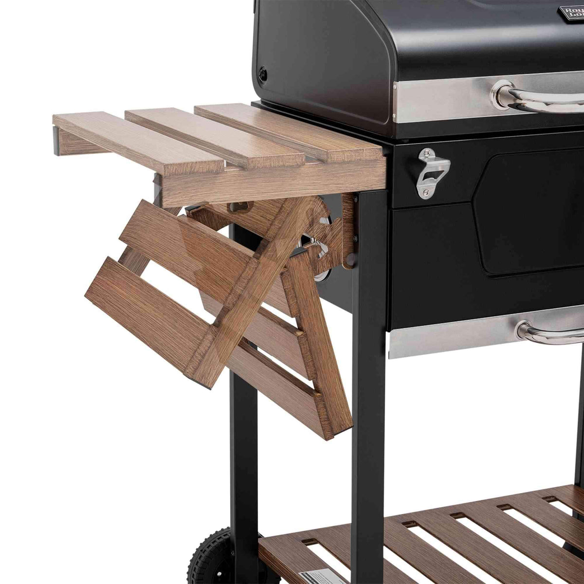 Royal Gourmet CD1824M 24-inch charcoal outdoor grill with folding side trays and cooking grate, ideal for backyard barbecues.