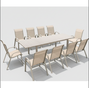 Large Outdoor Dining Set with Aluminum Frame