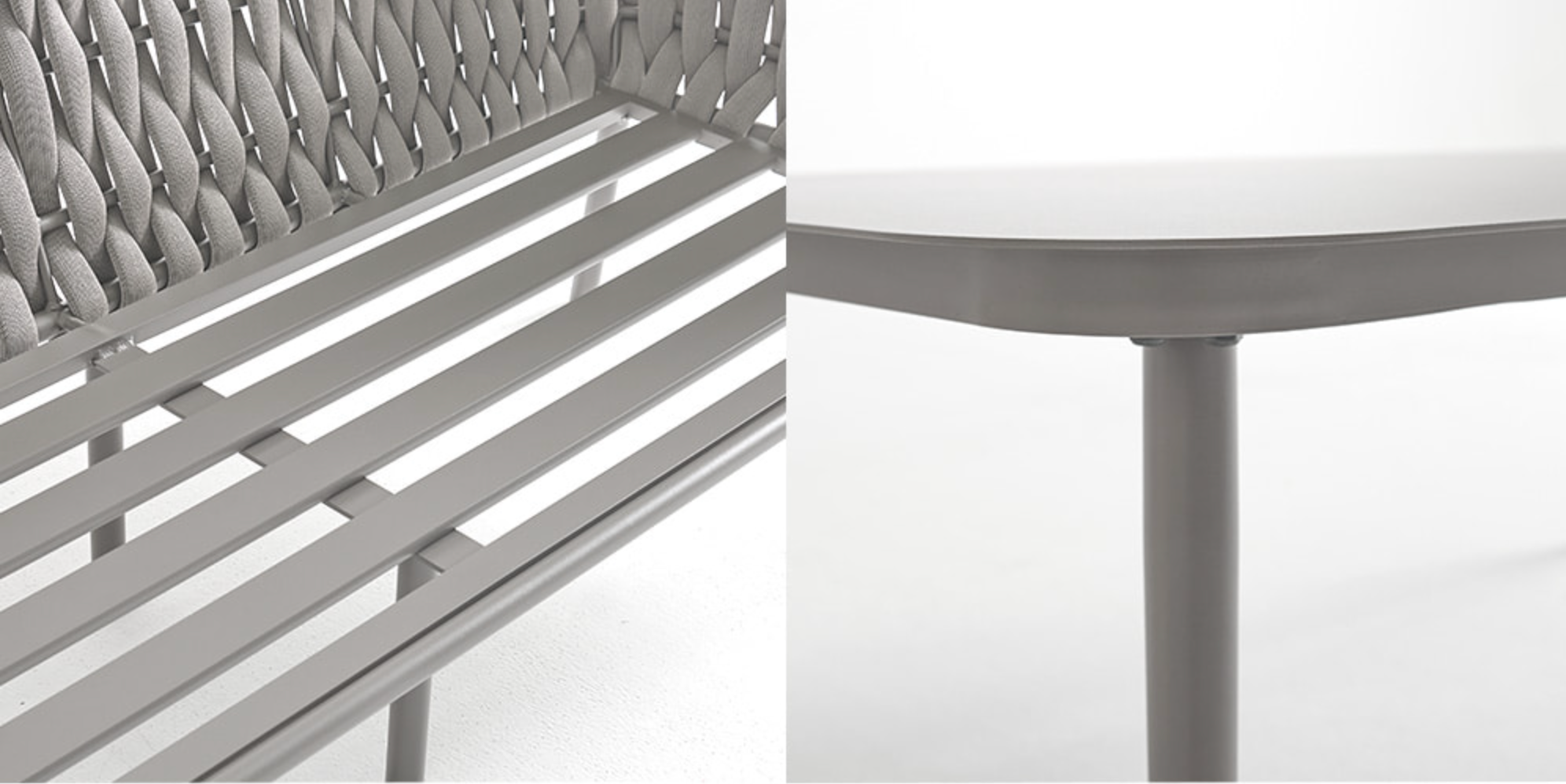 Aluminium Rope Outdoor Sofa Set with Table | 5 & 7 Seater